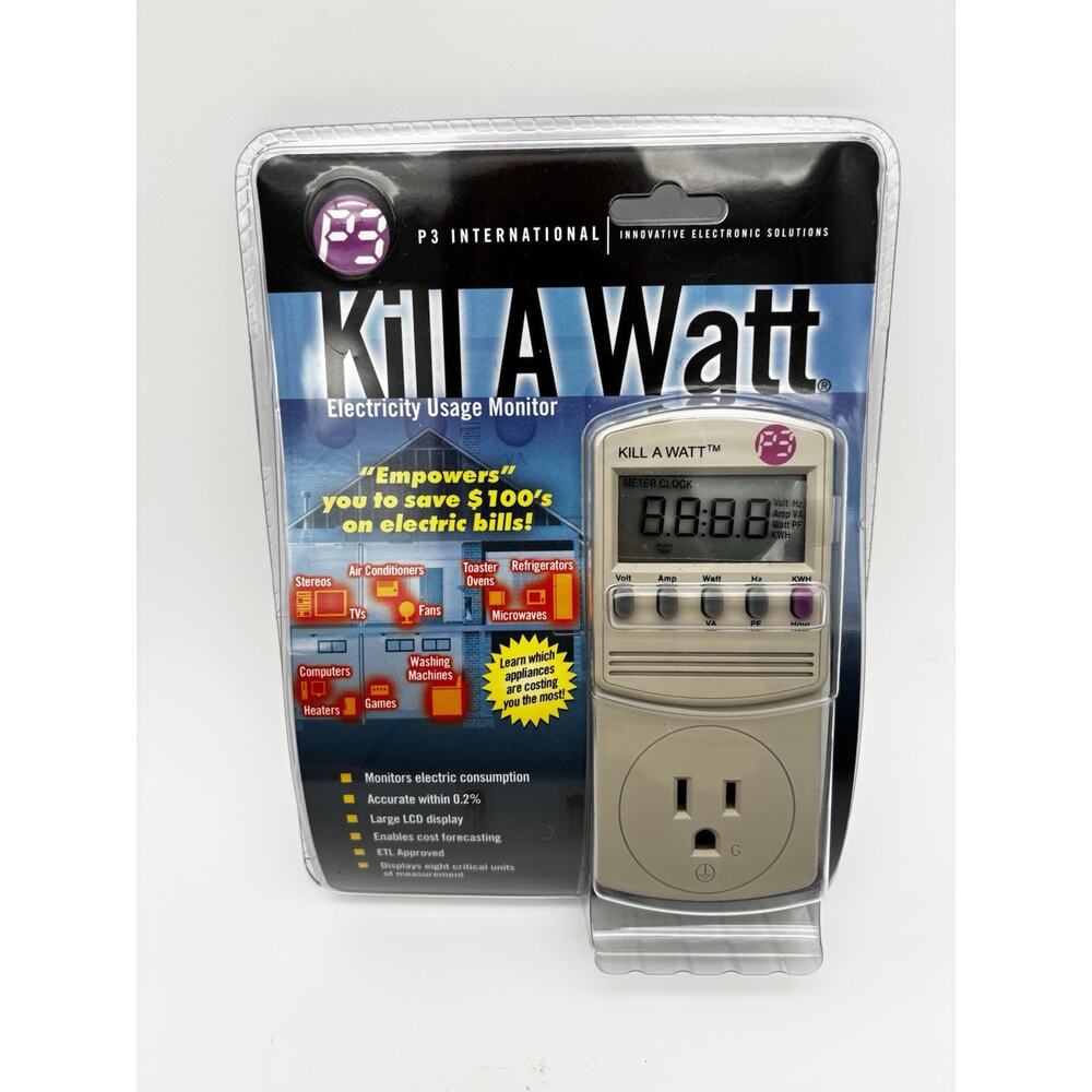 Genuine P3 International Kill A Watt Electricity Usage Monitor Model P4400 NEW